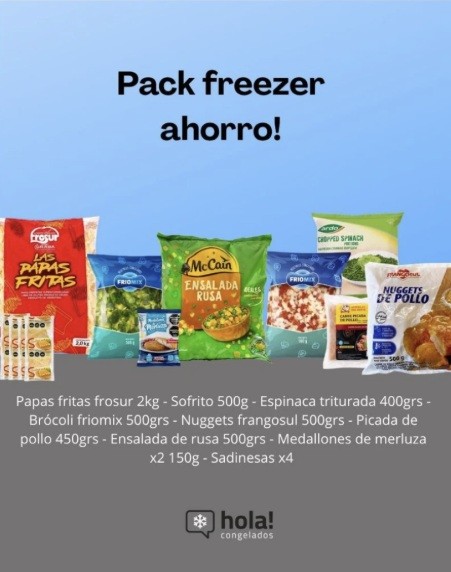 Pack Freezer Ahorro de Hola Congelados Maldonado